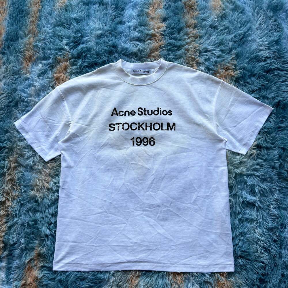 Acne Studios Stockholm 1996 White Cotton Logo T-Shirt